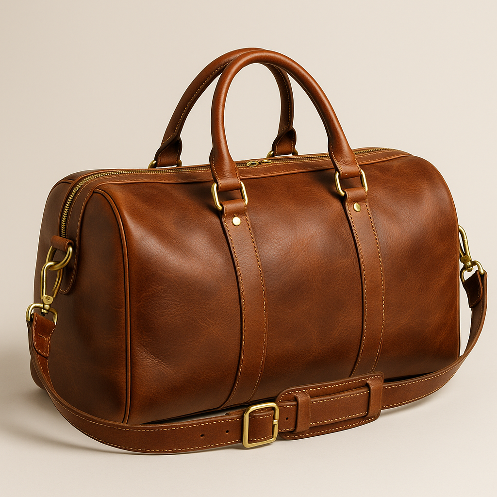 Full‑Grain Leather Duffle Bag